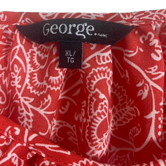 boho bell sleeve 3/4 length printed blouse top size xl George - Picture 2 of 15